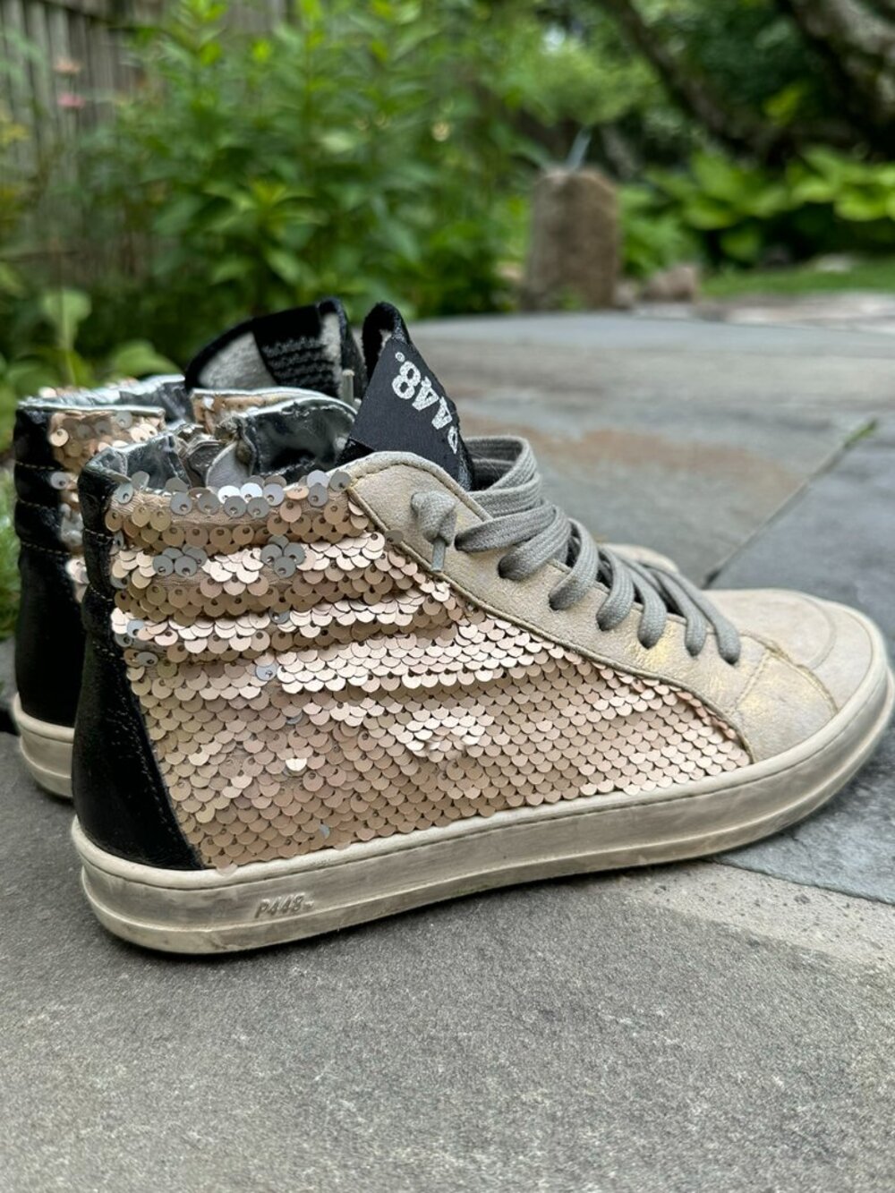 P448 Rose Gold Sequined Sneakers
